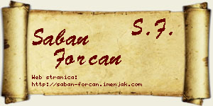 Šaban Forcan vizit kartica